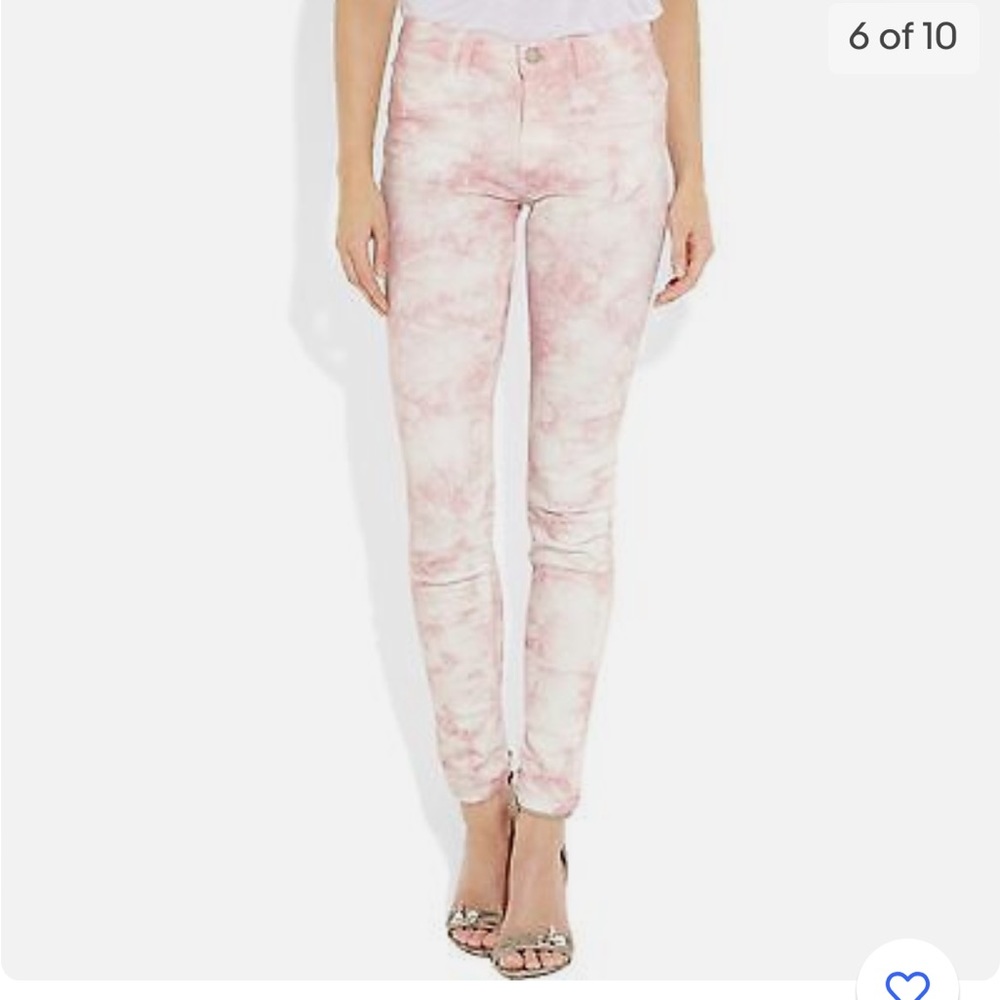 Pink Tie-Dye J Brand Skinny Jeans 28